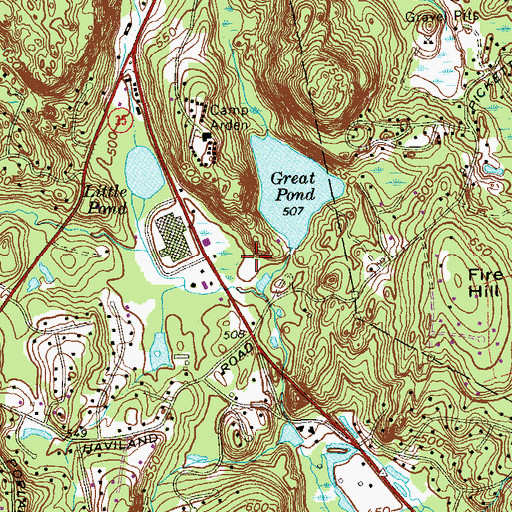 Topographic Map of Martin Park, CT