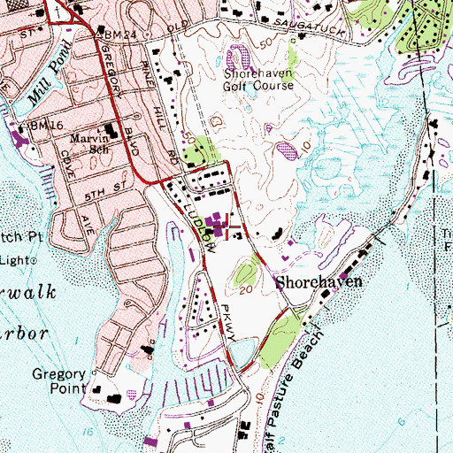 Topographic Map of Marvin Elementary School, CT