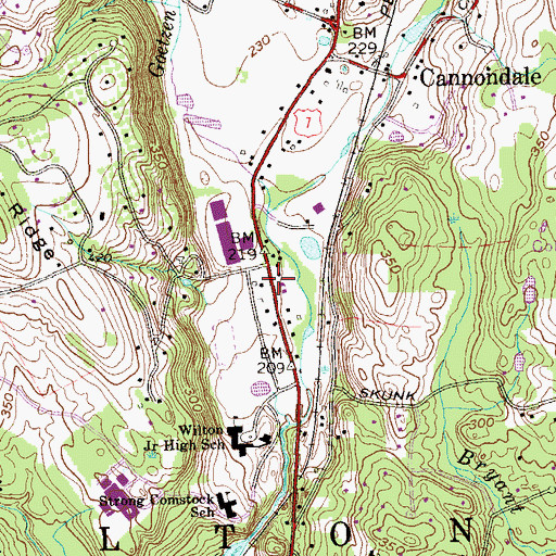 Topographic Map of Marvin Tavern (historical), CT