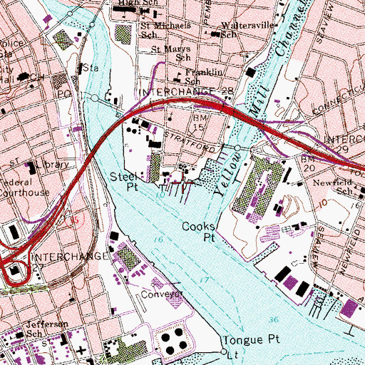 Topographic Map of Mather Dock, CT