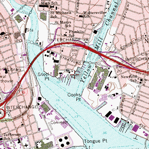 Topographic Map of Mather Point, CT