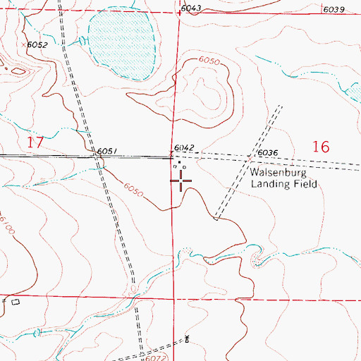 Topographic Map of Spanish Peaks Airfield, CO