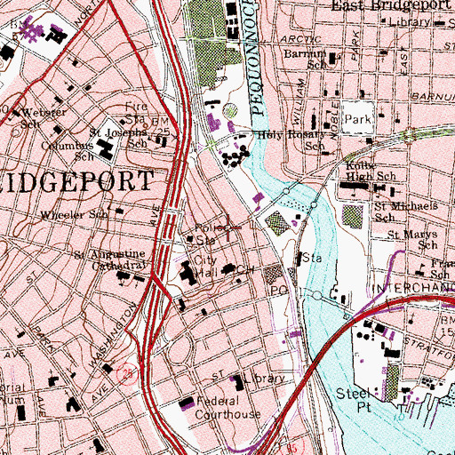 Topographic Map of Messiah Baptist Church, CT
