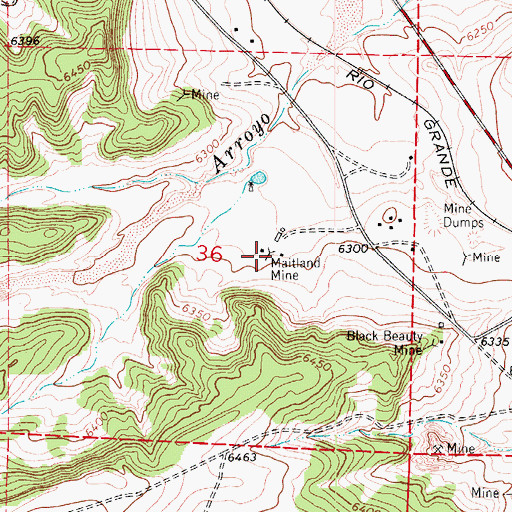 Topographic Map of Maitland Mine, CO