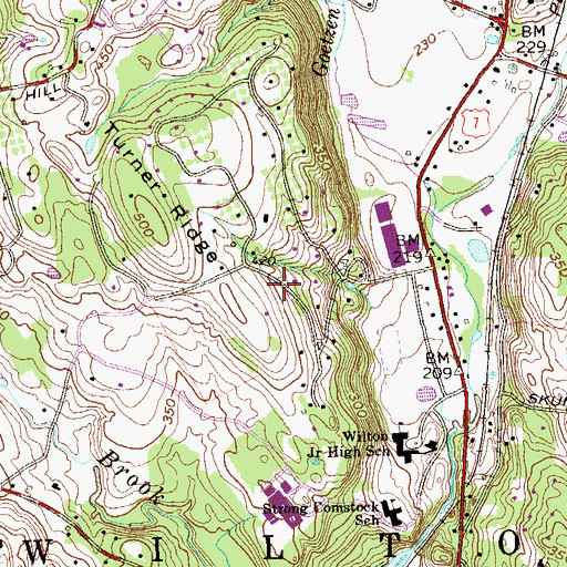 Topographic Map of Middlebrook School, CT