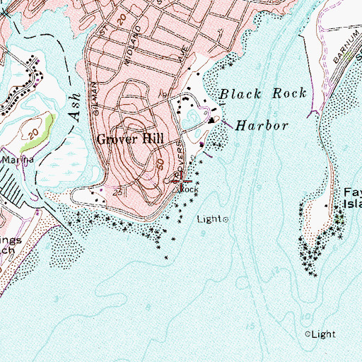 Topographic Map of Money Beach, CT
