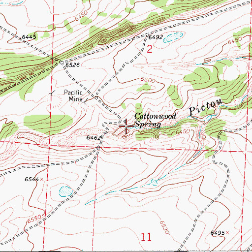 Topographic Map of Cottonwood Spring, CO