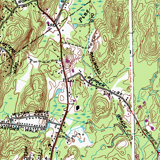 Topographic Map of Monroe Corporate Park, CT