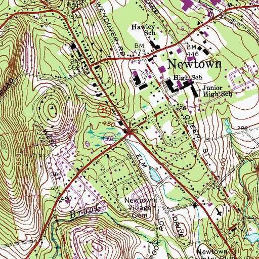 Topographic Map of Morgan Fair Corners, CT