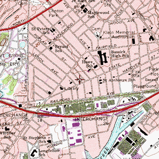 Topographic Map of Mount Pisgah Missionary Baptist Church, CT
