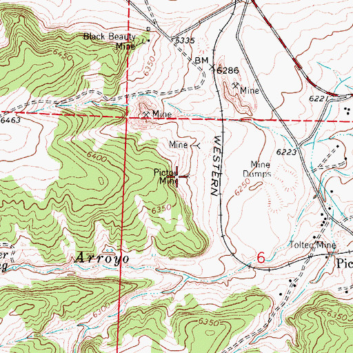 Topographic Map of Pictou Mine, CO