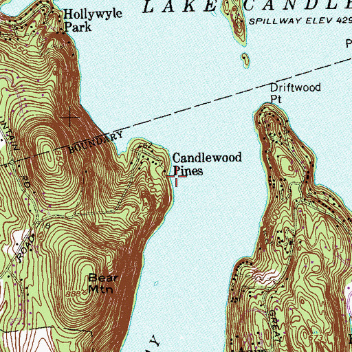 Topographic Map of Never Sink Point, CT