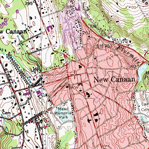 Topographic Map of New Canaan Chamber of Commerce, CT