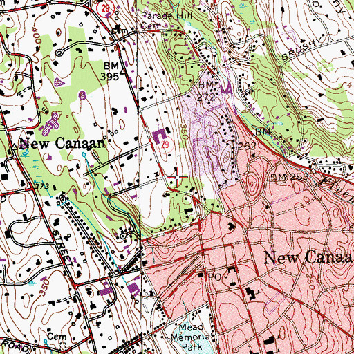 Topographic Map of New Canaan Historical Society Museum, CT