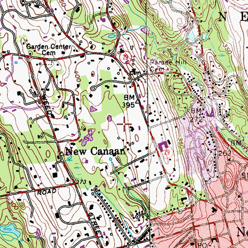 Topographic Map of New Canaan Nature Center, CT