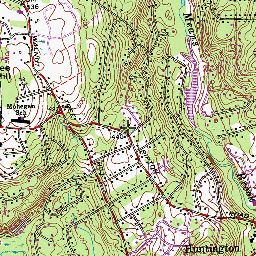 Topographic Map of New Convenant Congregational Church, CT