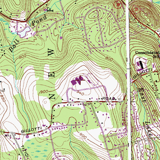 Topographic Map of New Fairfield High School, CT