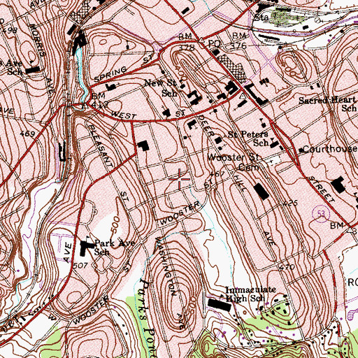 Topographic Map of New Hope Baptist Church, CT
