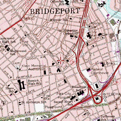 Topographic Map of New Hope Missionary Baptist Church, CT