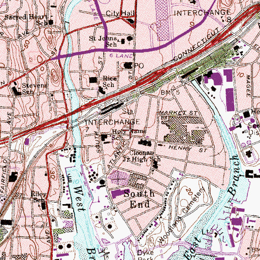 Topographic Map of New Jerusalem Church, CT