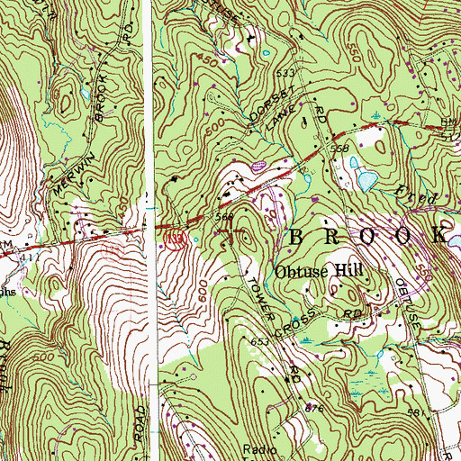 Topographic Map of Newbury Congregational Church, CT