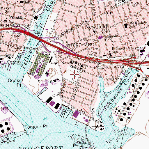 Topographic Map of Newfield Park, CT