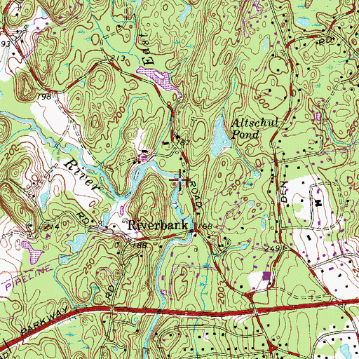 Topographic Map of Newman Mills Park, CT