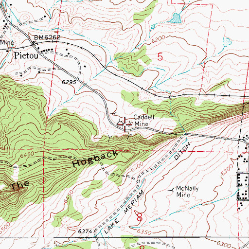 Topographic Map of Caddell Mine, CO