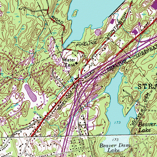 Topographic Map of Nichols United Methodist Church, CT