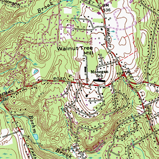 Topographic Map of Nike Recreation Fields, CT
