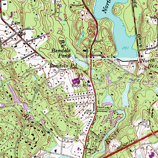 Topographic Map of Northeast Elementary School, CT