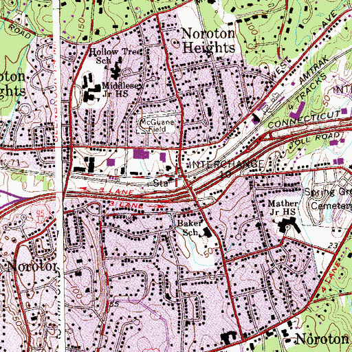 Topographic Map of Noroton Station (historical), CT