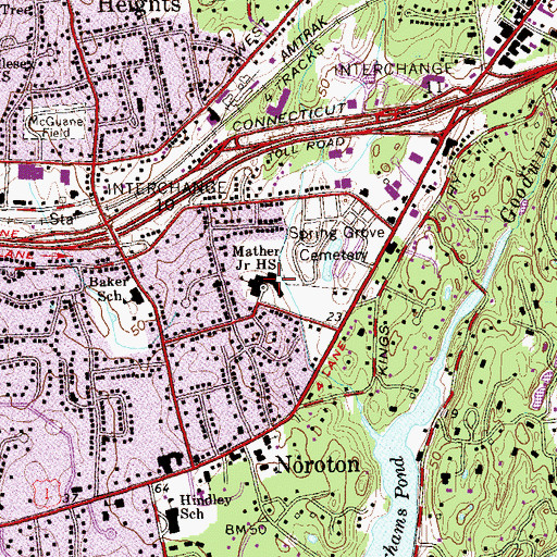 Topographic Map of Noroton Town Hall, CT