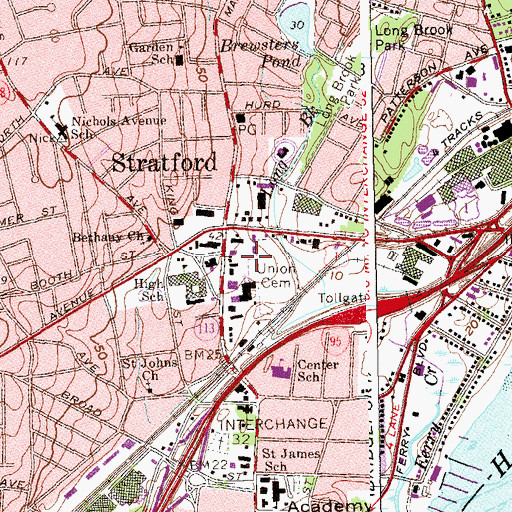 Topographic Map of North Parade Ground (historical), CT