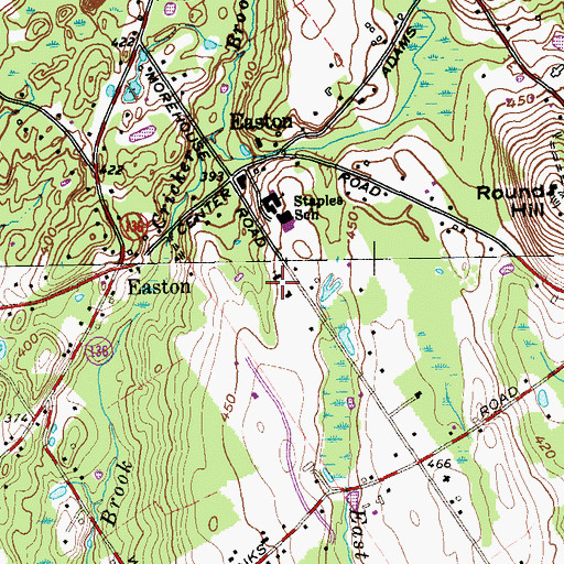 Topographic Map of Notre Dame of Easton, CT