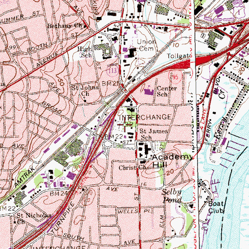 Topographic Map of Old Congregational Burial Ground, CT
