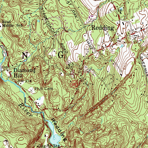 Topographic Map of Old Congregational Church Cemetery, CT