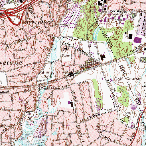Topographic Map of Old Greenwich Station, CT