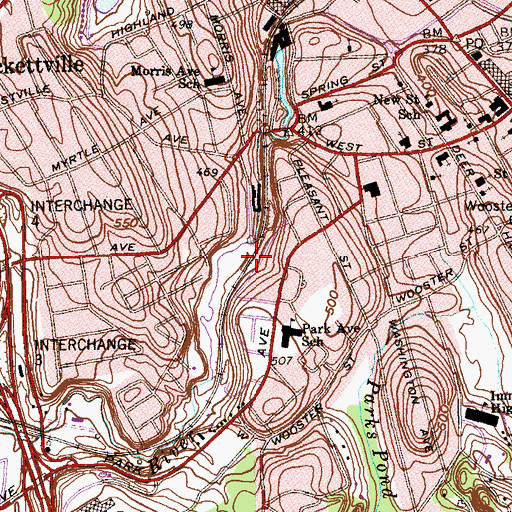 Topographic Map of Old Mill Pond (historical), CT