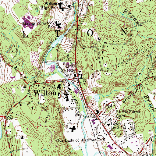 Topographic Map of Old Post Office Square, CT