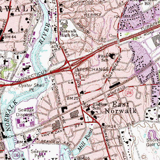 Topographic Map of Old Red Schoolhouse (historical), CT