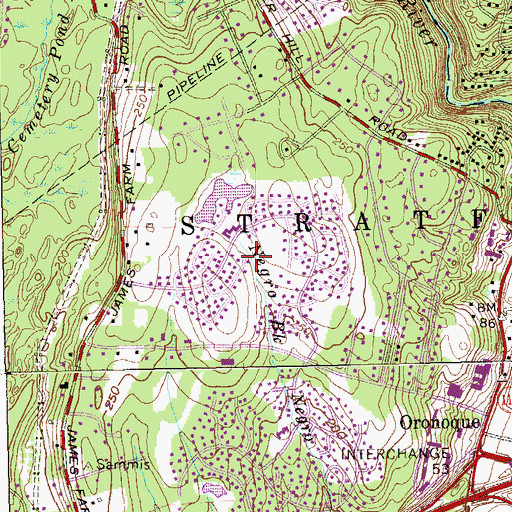 Topographic Map of Oronoque Hills North, CT