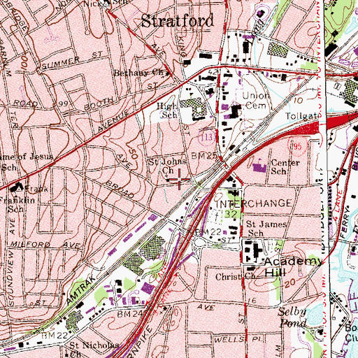 Topographic Map of Orthodox Greek Catholic Church, CT