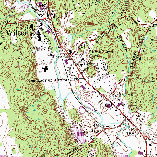 Topographic Map of Our Lady of Fatima School, CT