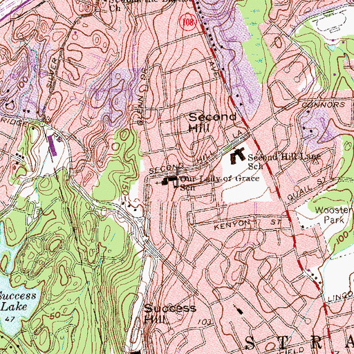 Topographic Map of Our Lady of Grace Church, CT