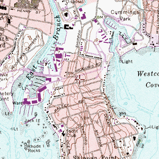 Topographic Map of Our Lady Star of the Sea Church, CT