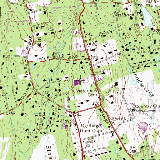 Topographic Map of Ox Ridge Elementary School, CT