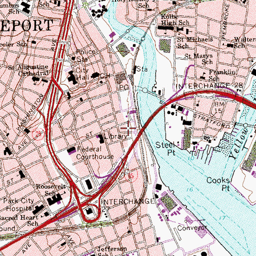 Topographic Map of P T Barnum Museum, CT