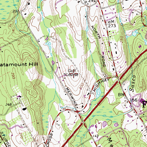 Topographic Map of Patterson Club, CT