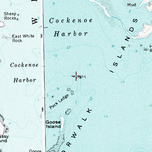 Topographic Map of Peck Ledge Lighthouse, CT
